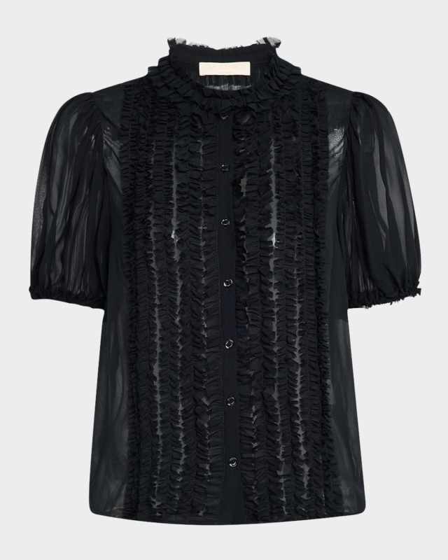 Adira Ruffled Silk Top